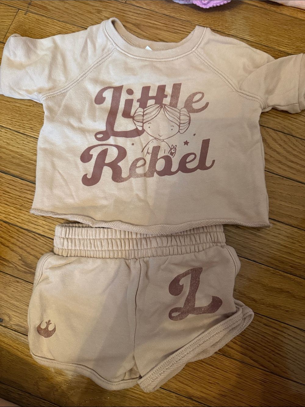 GAP Pink Beige 'Little Rebel' Toddler Two-Piece Set